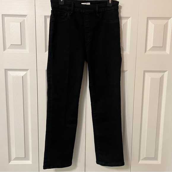 Good American Pull On Straight Black Jeans Size Large - Picture 2 of 12